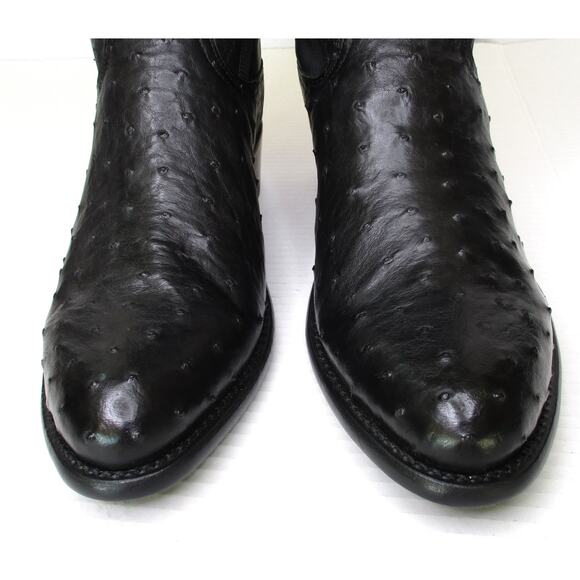 New TECOVAS The Wyatt II Midnight Ostrich Leather Men 11D Western Cowboy Boots - Picture 4 of 12